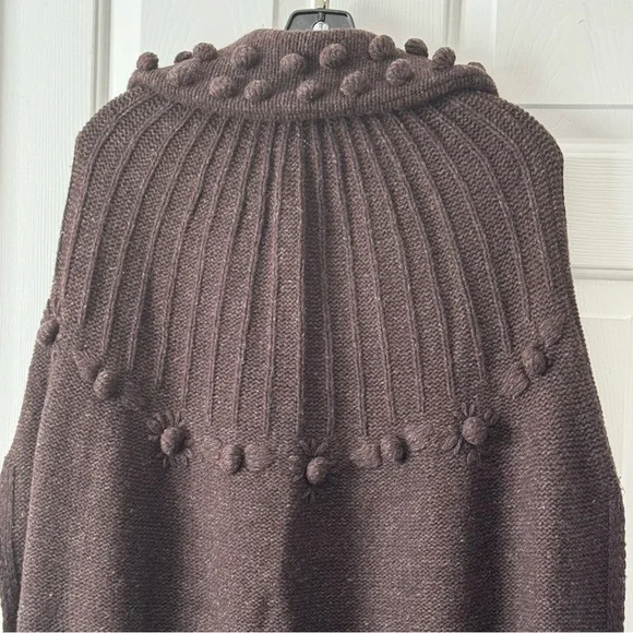 Anthropologie Sleeping On Snow Brown Wool Sweater Vest Bubble Knit Sz M - Picture 10 of 12